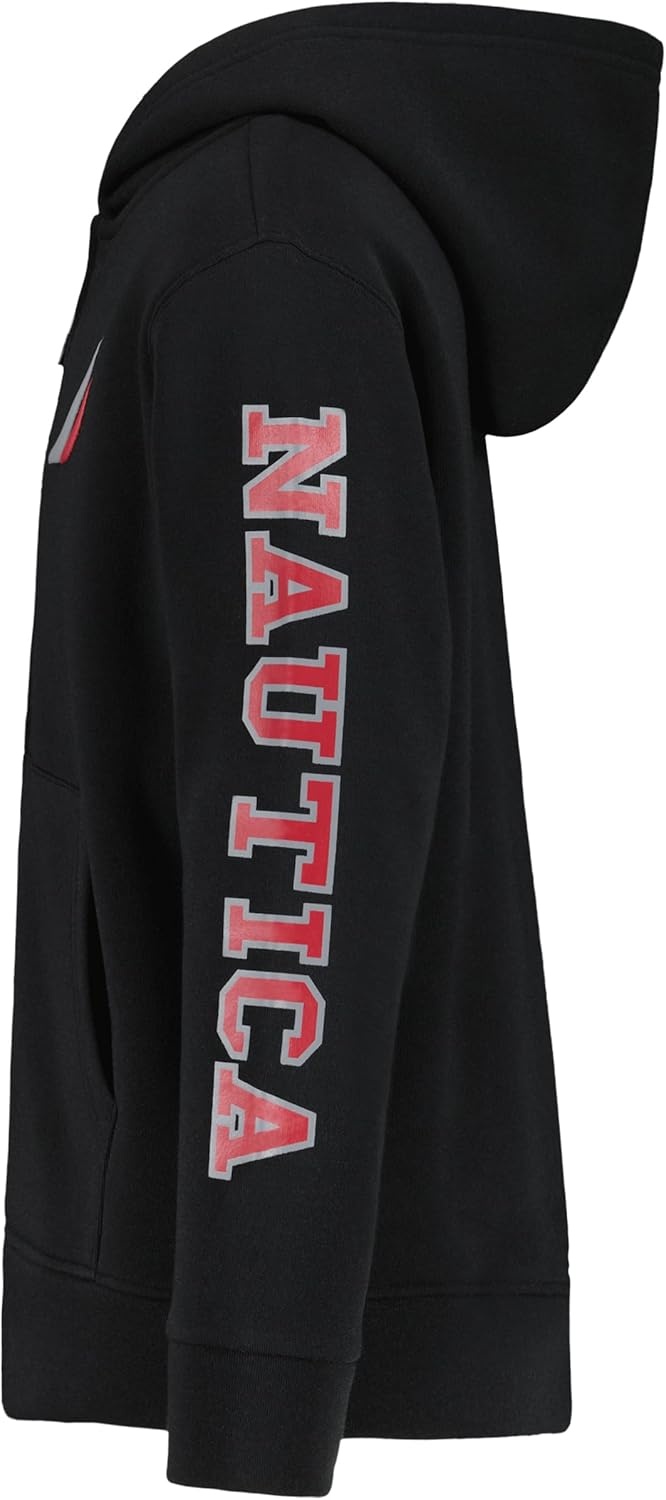 image:imageNautica Boys Long Sleeve Fleece Full Zip Hoodie Comfortable Relaxed FitJclass Duo True Black