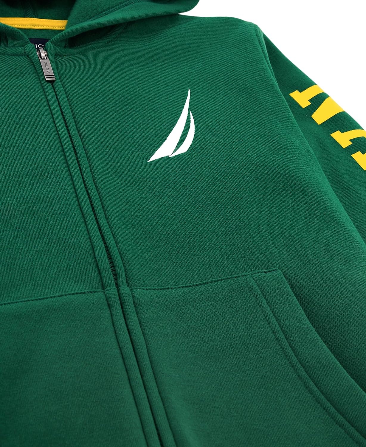 image:imageNautica Boys Long Sleeve Fleece Full Zip Hoodie Comfortable Relaxed FitJclass Evergreen