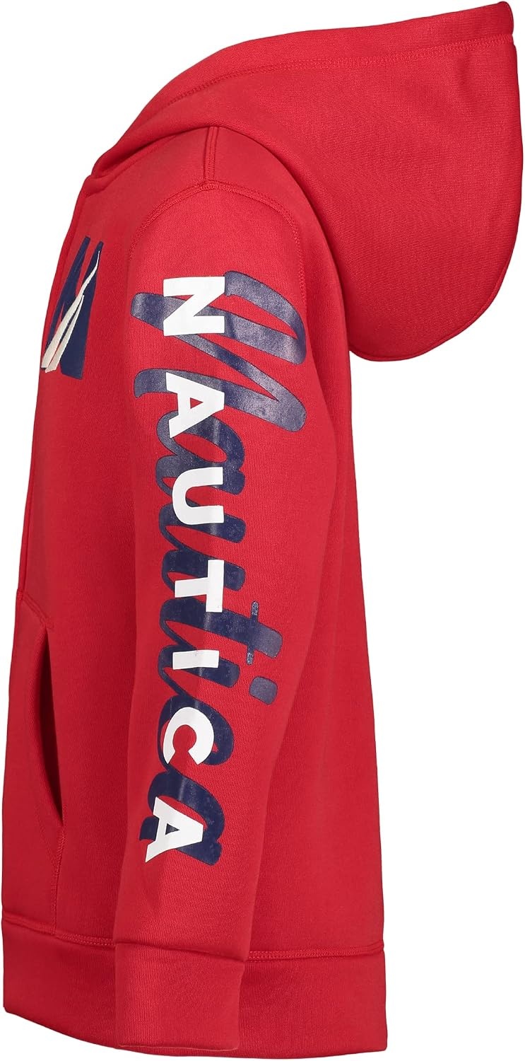 image:imageNautica Boys Long Sleeve Fleece Full Zip Hoodie Comfortable Relaxed FitRed