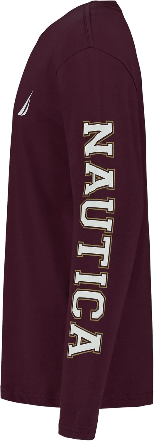 image:imageNautica Boys Long Sleeve Screen Print Graphic TShirtBold Tawny Port