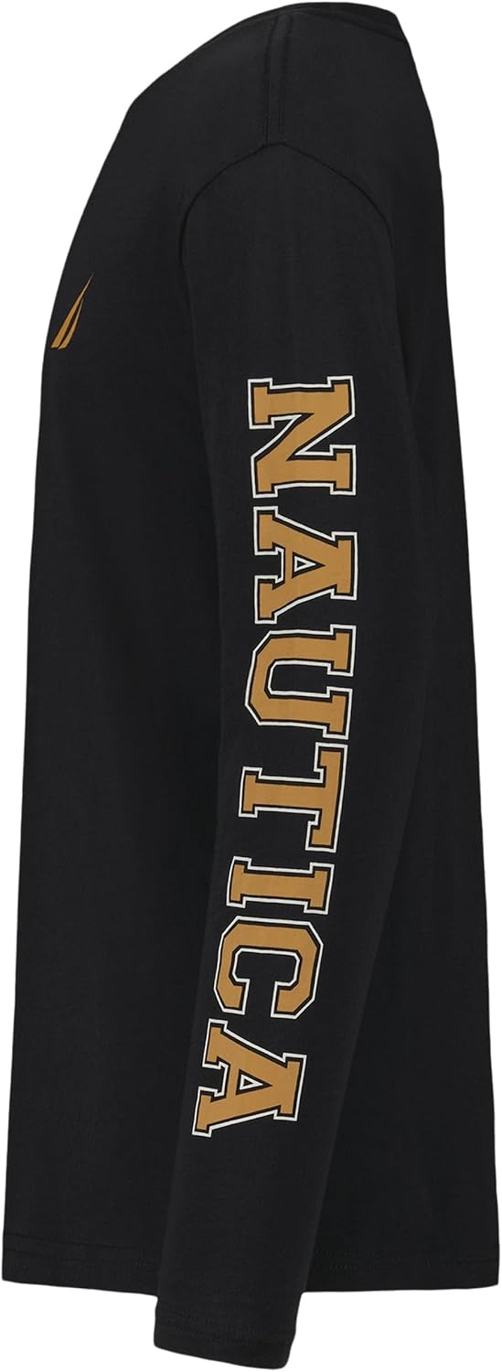 image:imageNautica Boys Long Sleeve Screen Print Graphic TShirtBold True Black