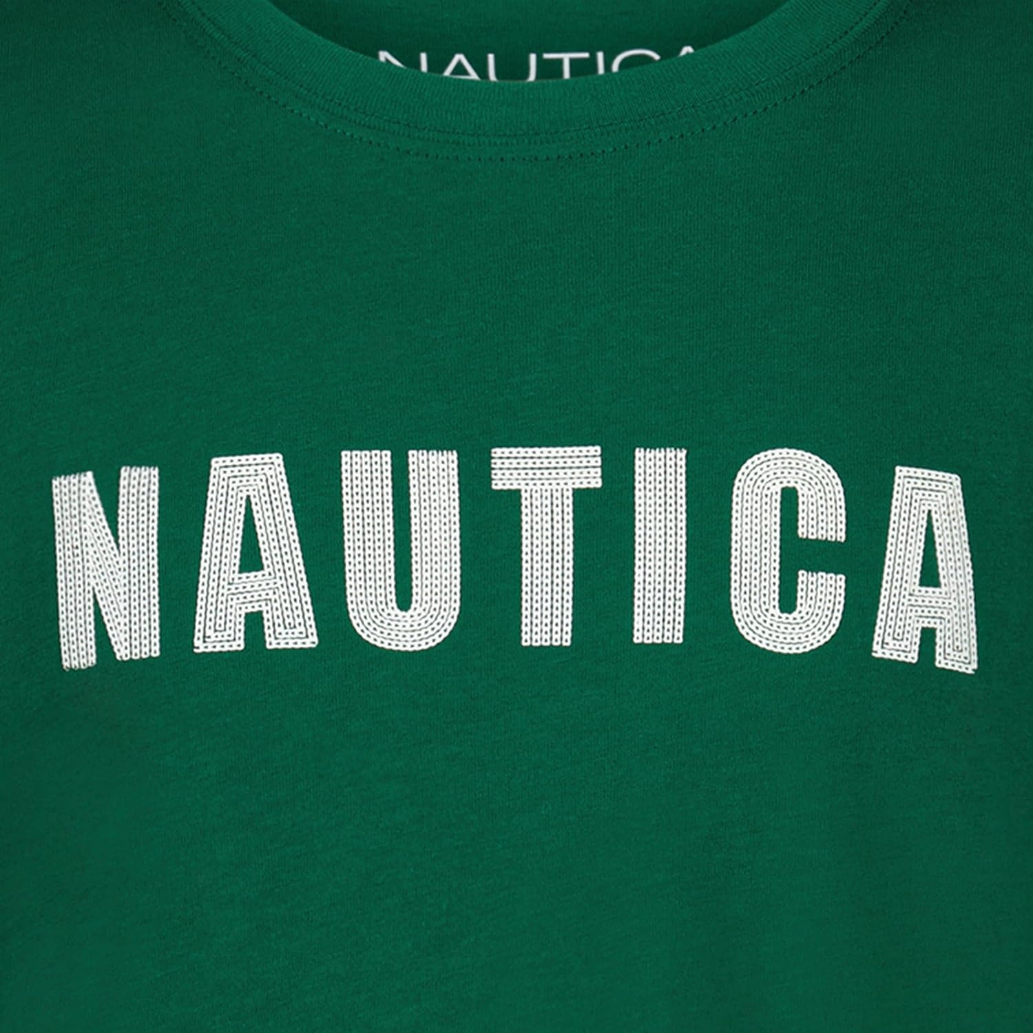 image:imageNautica Boys Long Sleeve Screen Print Graphic TShirtChain Stitch Evergreen