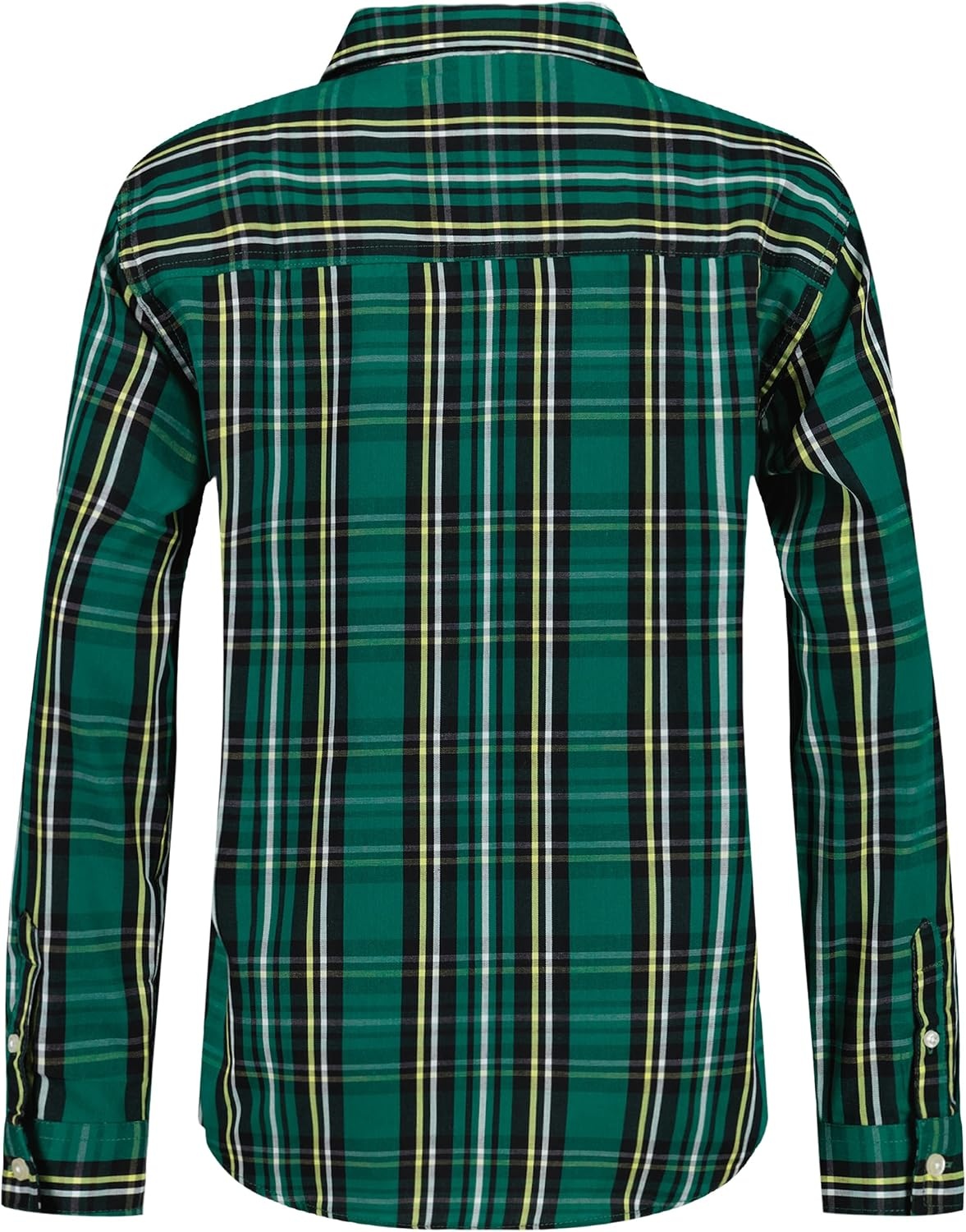 image:imageNautica Boys Long Sleeve Woven ButtonDown Shirt Comfortable Classic FitEvergreen Check Plaid