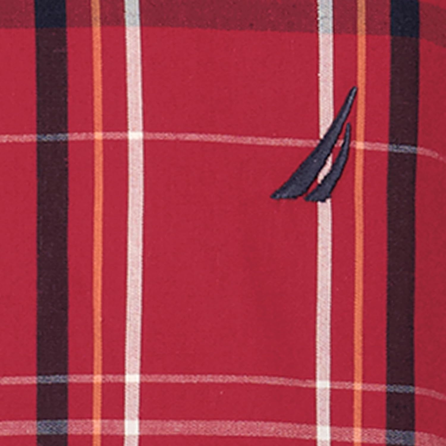 image:imageNautica Boys Long Sleeve Woven ButtonDown Shirt Comfortable Classic FitRio Red Thin Plaid