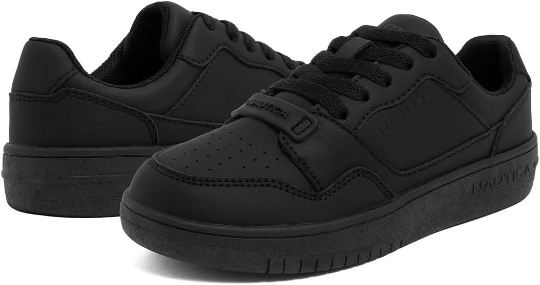 image:imageNautica Boys LowTop Sneakers Basketball Tennis Shoes for Kids Outdoor School Running Shoes Sizes for Big KidLittle KidBlack Mono