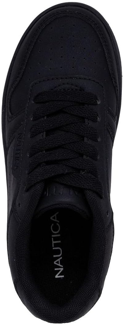 image:imageNautica Boys LowTop Sneakers Basketball Tennis Shoes for Kids Outdoor School Running Shoes Sizes for Big KidLittle KidBlack Monochrome