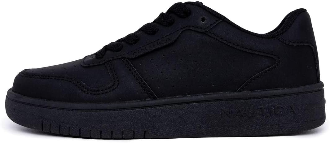 image:imageNautica Boys LowTop Sneakers Basketball Tennis Shoes for Kids Outdoor School Running Shoes Sizes for Big KidLittle KidBlack Monochrome