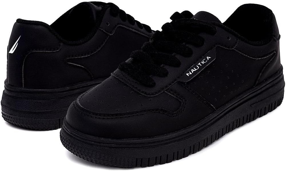 image:imageNautica Boys LowTop Sneakers Basketball Tennis Shoes for Kids Outdoor School Running Shoes Sizes for Big KidLittle KidBlackivan