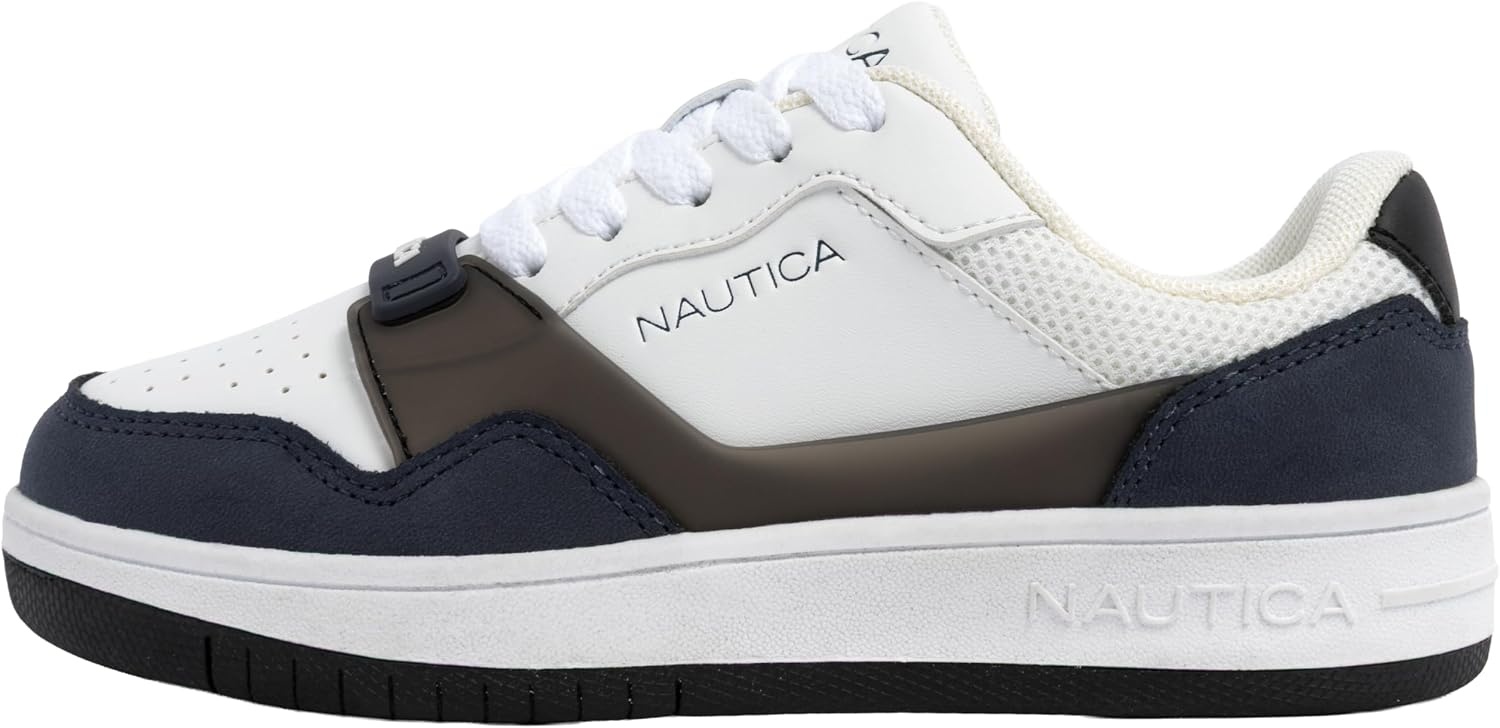 image:imageNautica Boys LowTop Sneakers Basketball Tennis Shoes for Kids Outdoor School Running Shoes Sizes for Big KidLittle KidNavy White Black