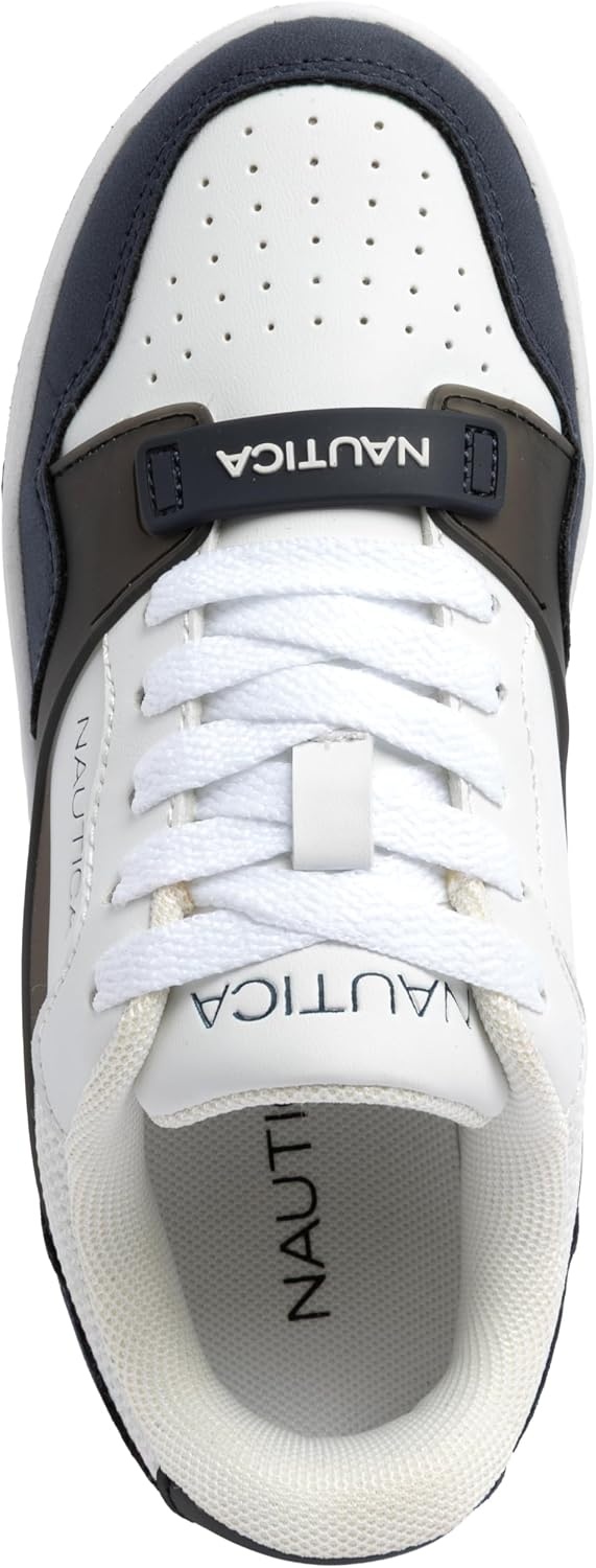 image:imageNautica Boys LowTop Sneakers Basketball Tennis Shoes for Kids Outdoor School Running Shoes Sizes for Big KidLittle KidNavy White Black