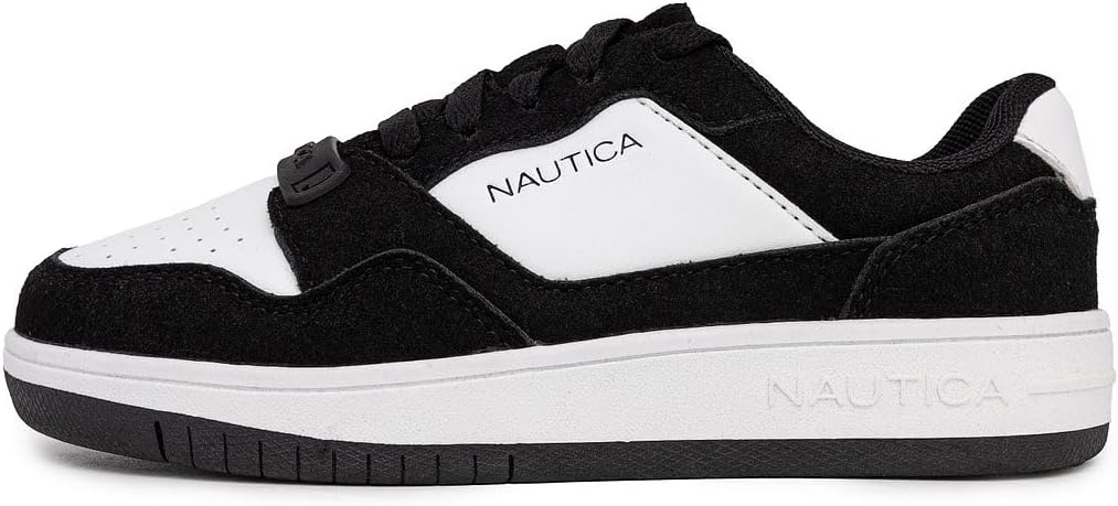 image:imageNautica Boys LowTop Sneakers Basketball Tennis Shoes for Kids Outdoor School Running Shoes Sizes for Big KidLittle KidPanda Black