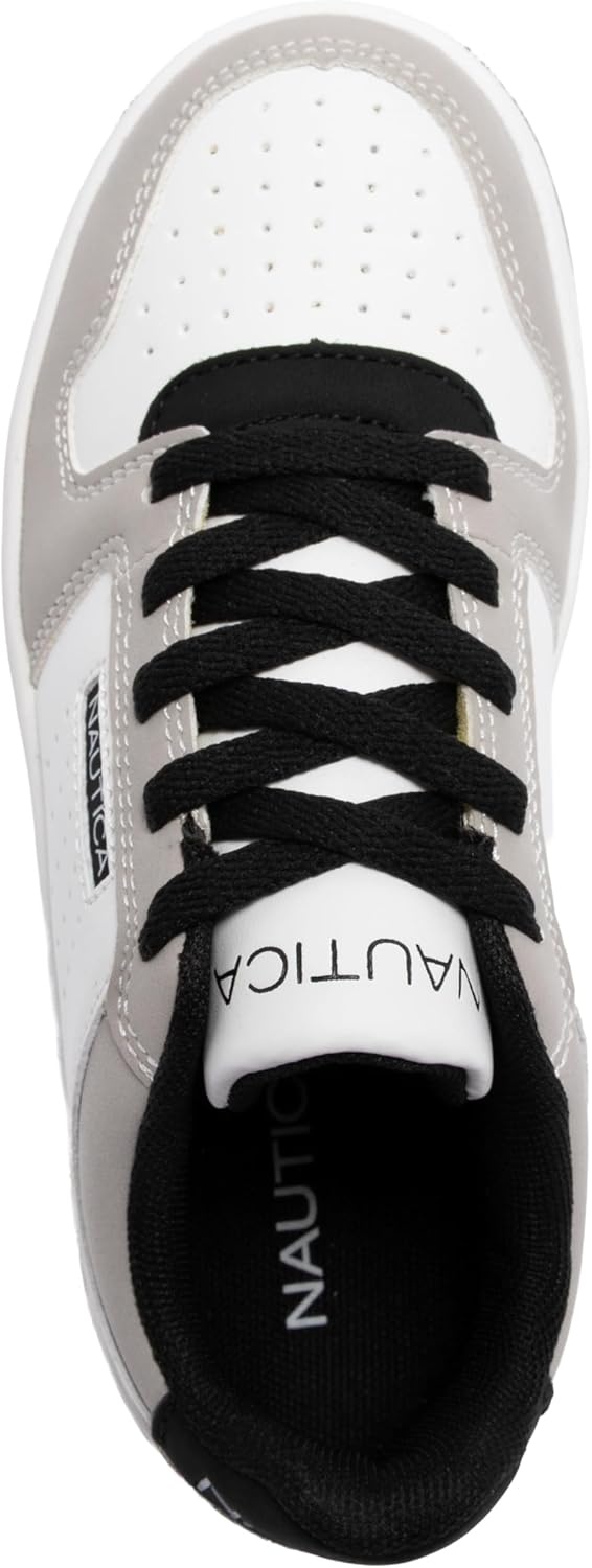 image:imageNautica Boys LowTop Sneakers Basketball Tennis Shoes for Kids Outdoor School Running Shoes Sizes for Big KidLittle KidWhite Grey Black