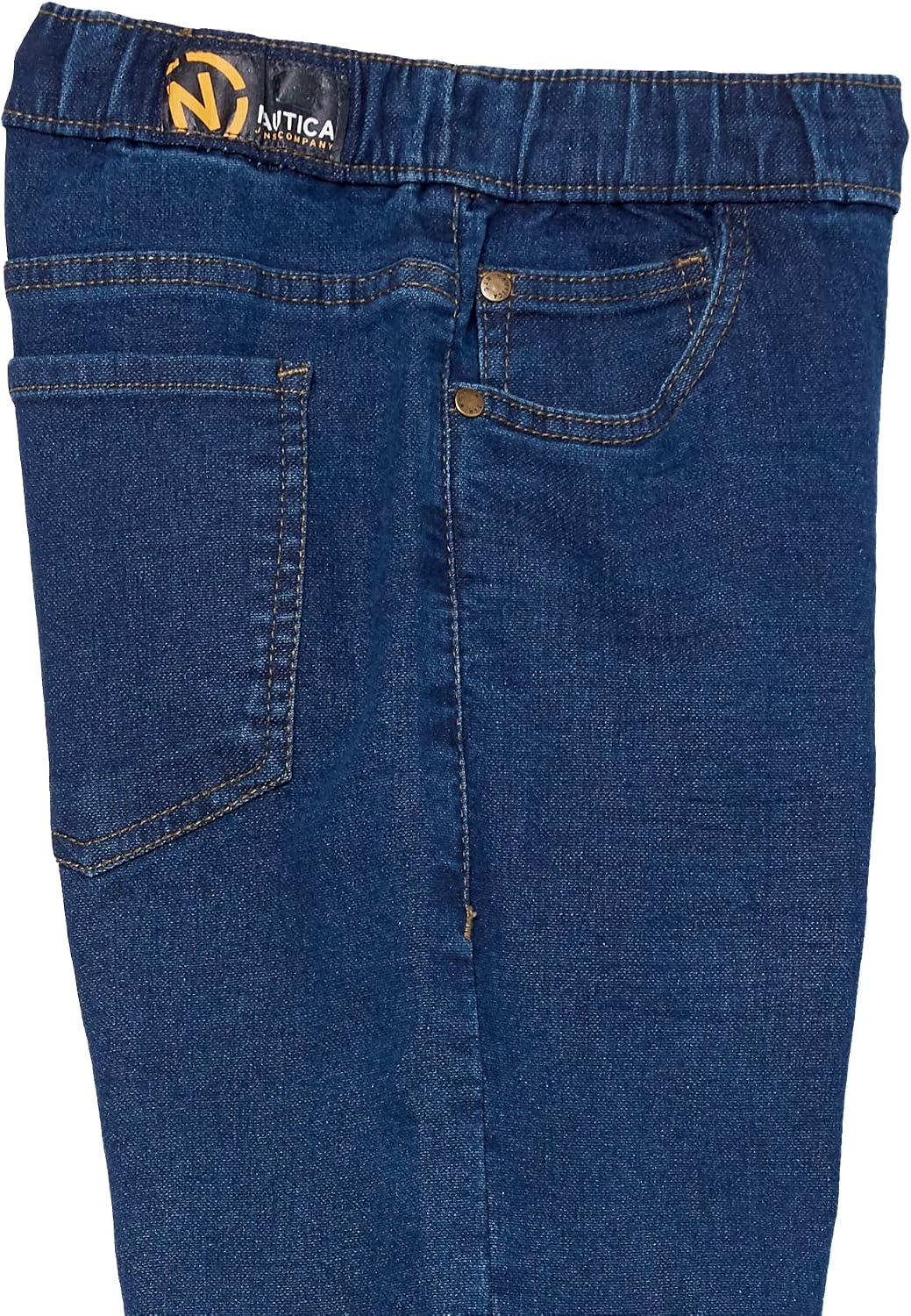 image:imageNautica Boys Pullon Stretch Denim JoggerStyle Jeans 5Pocket Style amp Drawstring ClosureLegacy Medium Blue