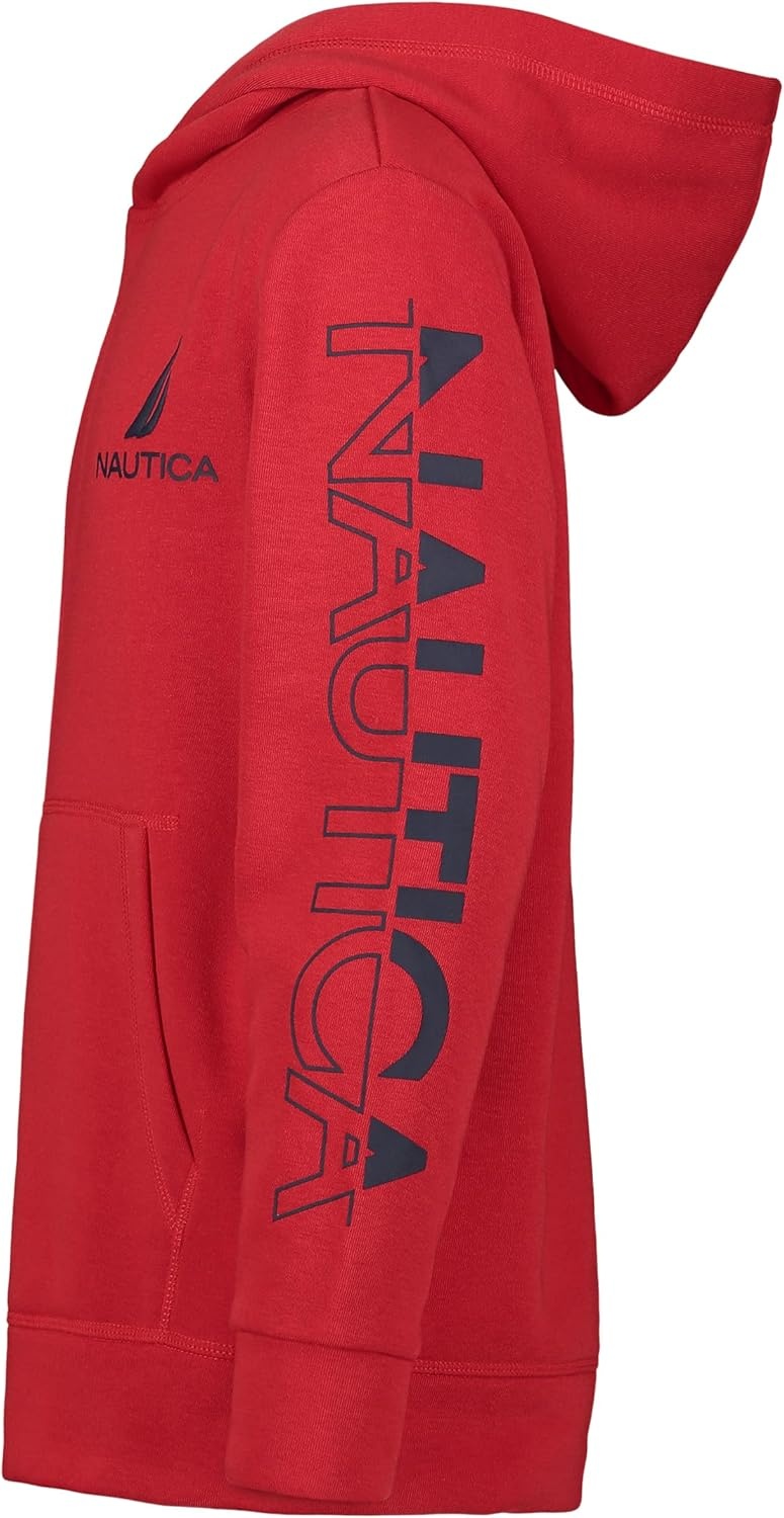 image:imageNautica Boys Pullover Fleece Hoodie SweatshirtCarmine Sleeve Hit