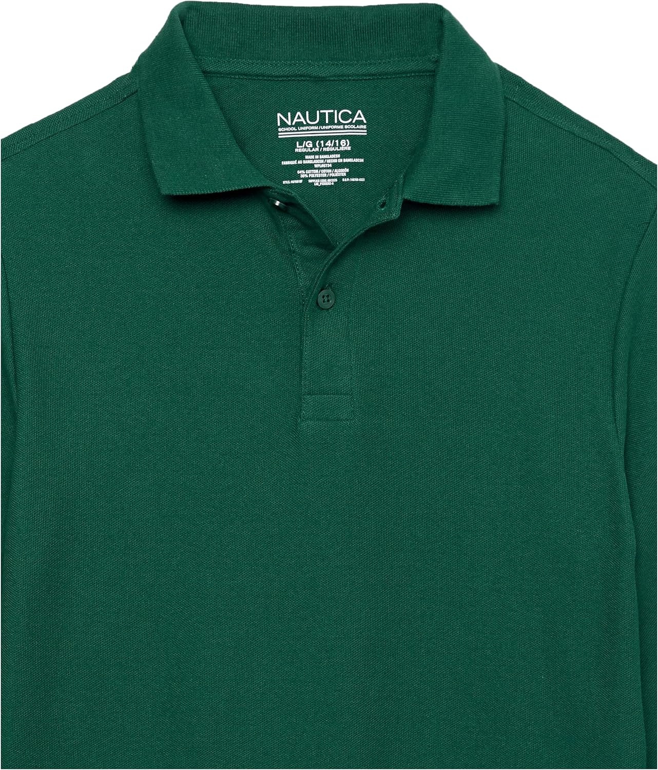 image:imageNautica Boys School Uniform Long Sleeve Polo Shirt Button Closure Comfortable Breathable FabricHunter