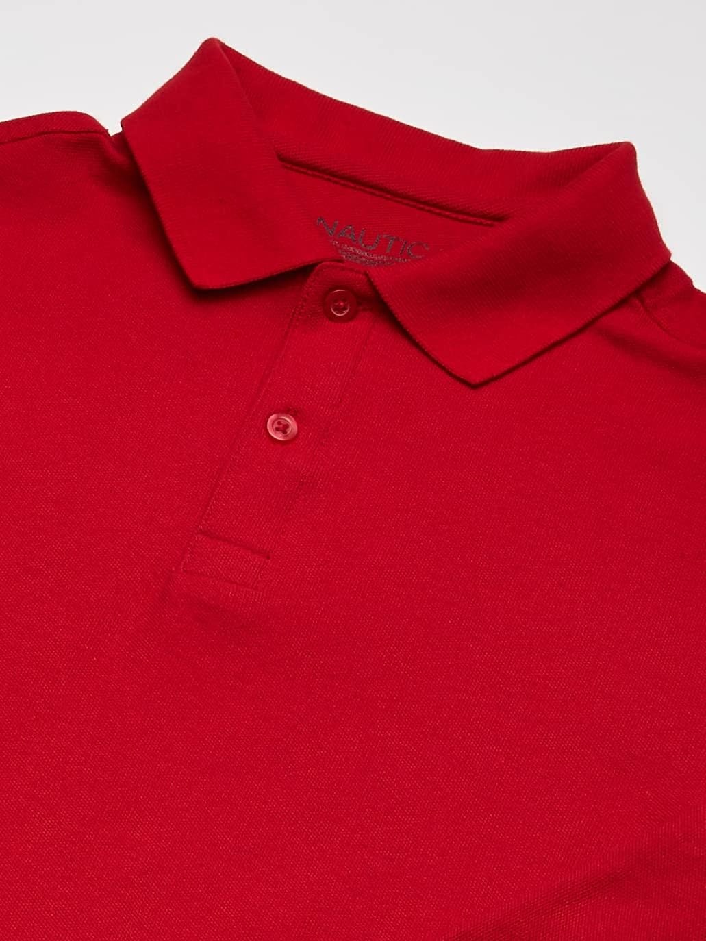 image:imageNautica Boys School Uniform Long Sleeve Polo Shirt Button Closure Comfortable Breathable FabricRed