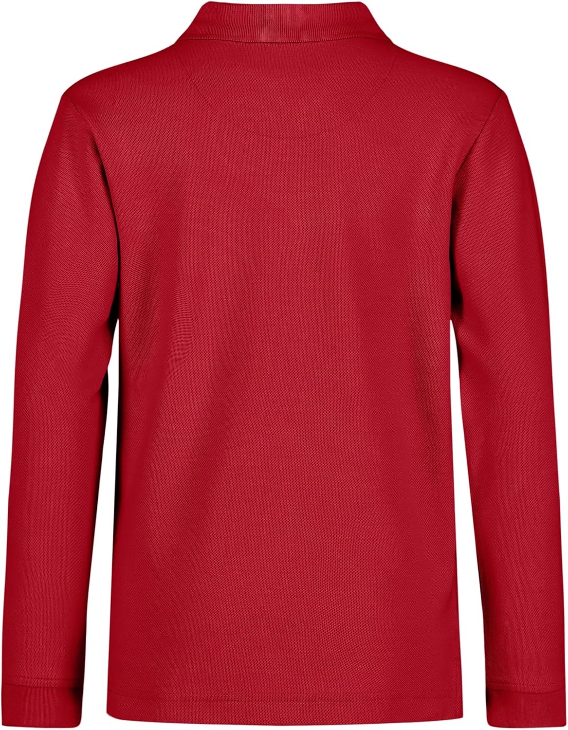 image:imageNautica Boys School Uniform Long Sleeve Polo Shirt Button Closure Comfortable Breathable FabricRed