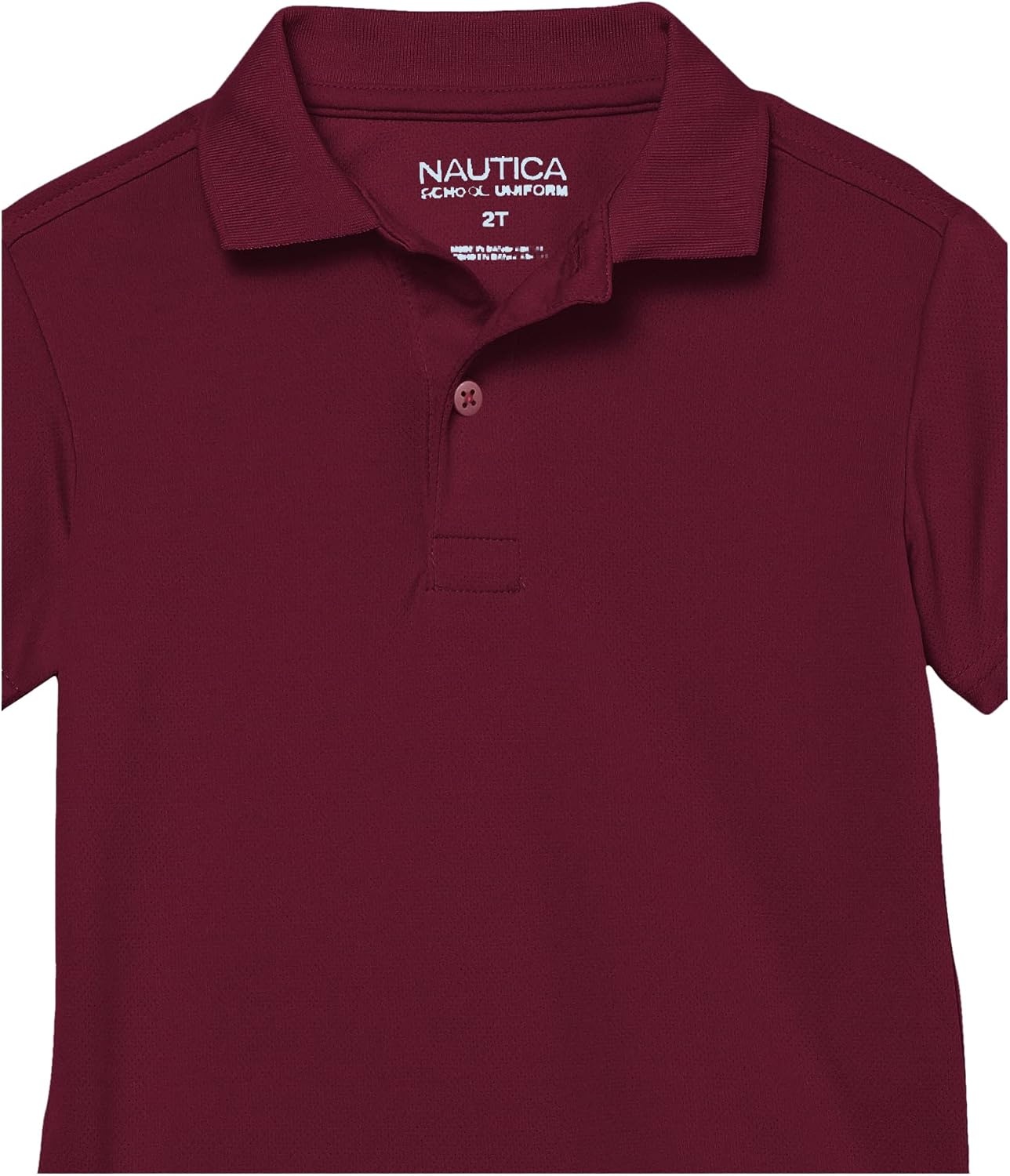 image:imageNautica Boys School Uniform Short Sleeve Polo Shirt Button Closure Moisture Wicking Performance MaterialBurgundy 601