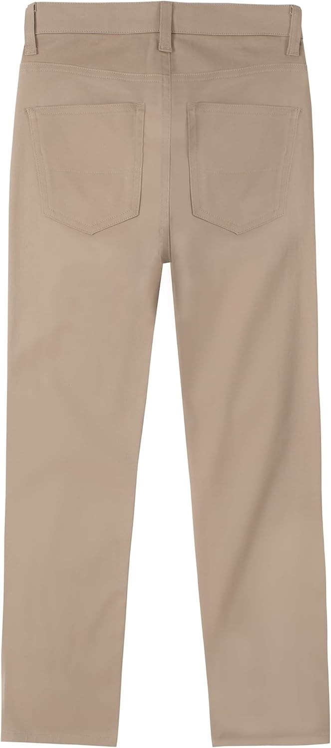 image:imageNautica Boys School Uniform Twill Chino Pants Flat Front Comfortable Waistband with Zip Closure amp StretchKhaki 5pocket