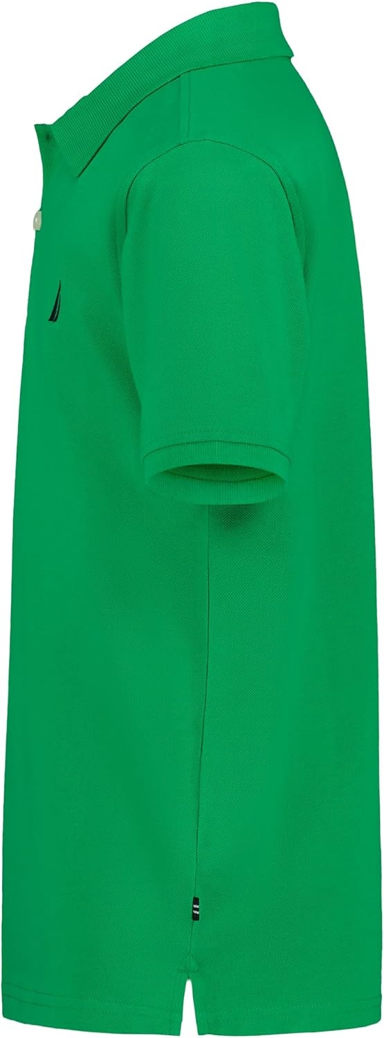image:imageNautica Boys Short Sleeve Anchor Polo Button Closure Soft amp Comfortable Pique FabricBright Green