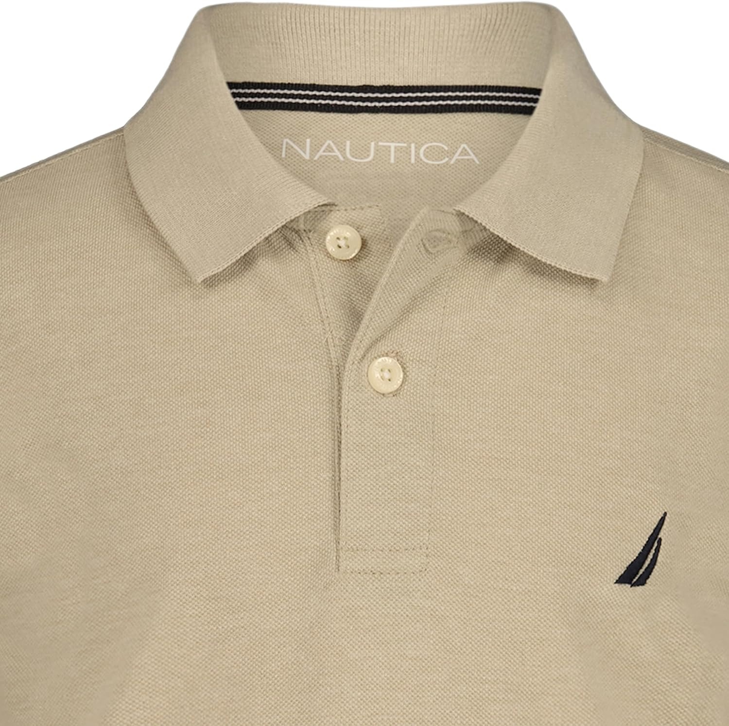 image:imageNautica Boys Short Sleeve Anchor Polo Button Closure Soft amp Comfortable Pique FabricFeather Grey Heather