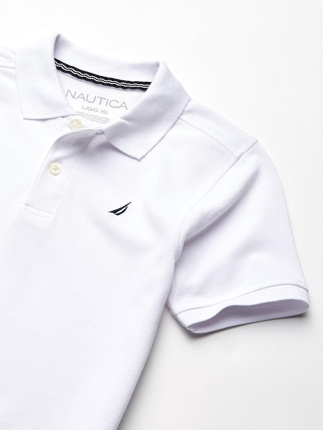 image:imageNautica Boys Short Sleeve Anchor Polo Button Closure Soft amp Comfortable Pique FabricLegacy White