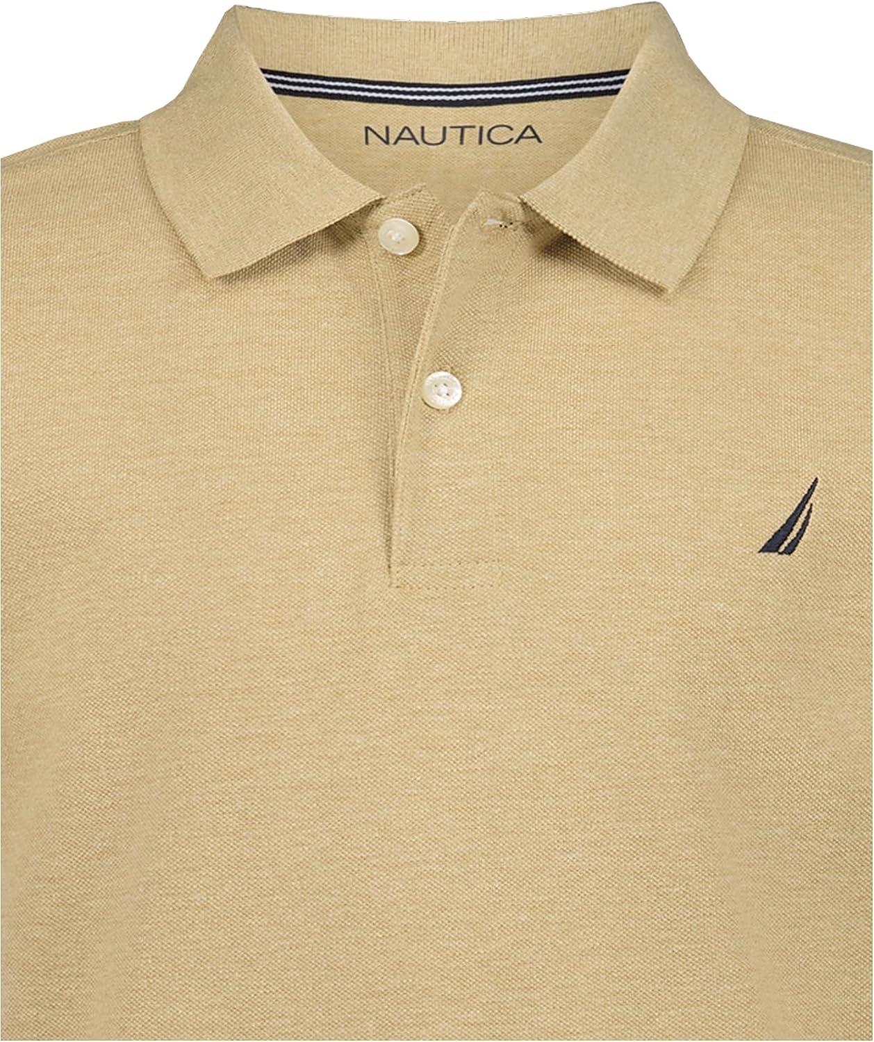 image:imageNautica Boys Short Sleeve Anchor Polo Button Closure Soft amp Comfortable Pique FabricSandy Bar Heather