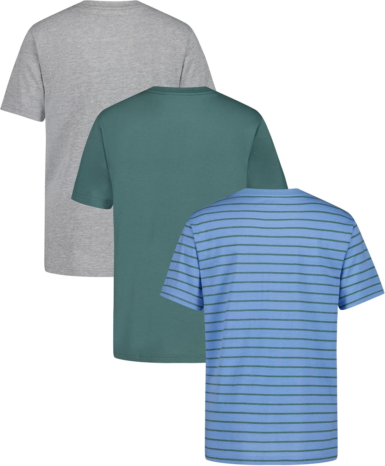 image:imageNautica Boys Short Sleeve Crew Neck TShirt 3Pack Soft Comfortable Relaxed FitDella Robbia StripeSagebrushGrey