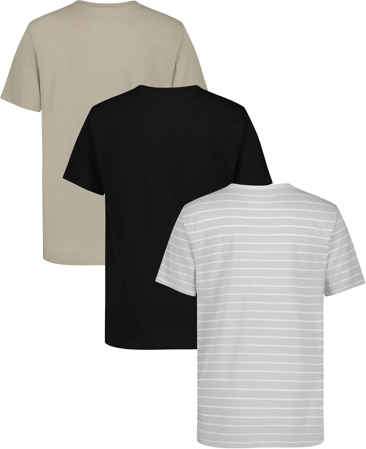 image:imageNautica Boys Short Sleeve Crew Neck TShirt 3Pack Soft Comfortable Relaxed FitMicro Chip StripeBlackIsland Fossil