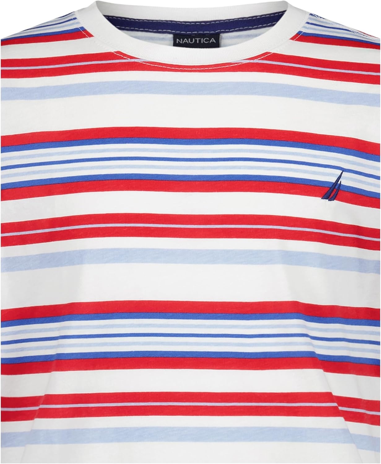 image:imageNautica Boys Short Sleeve Fashion Crew Neck TShirt Soft Comfortable Relaxed FitAmericana Bright Stripe