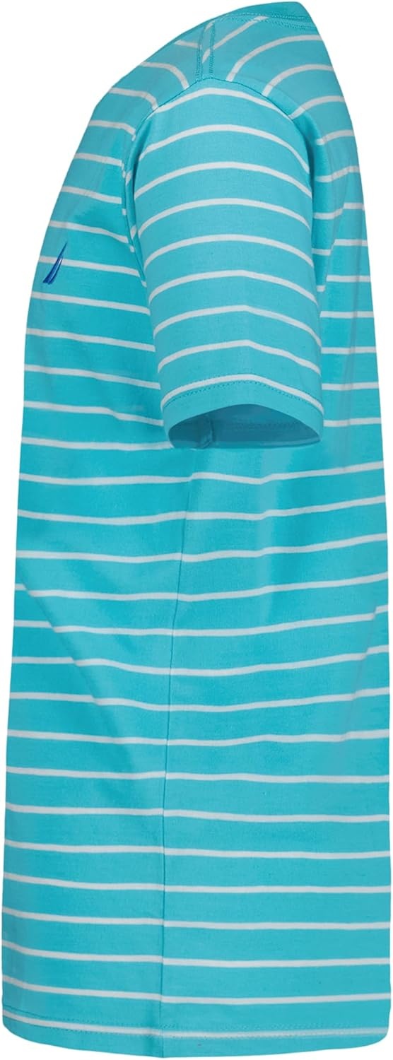 image:imageNautica Boys Short Sleeve Fashion Crew Neck TShirt Soft Comfortable Relaxed FitCuracao Classic Stripe