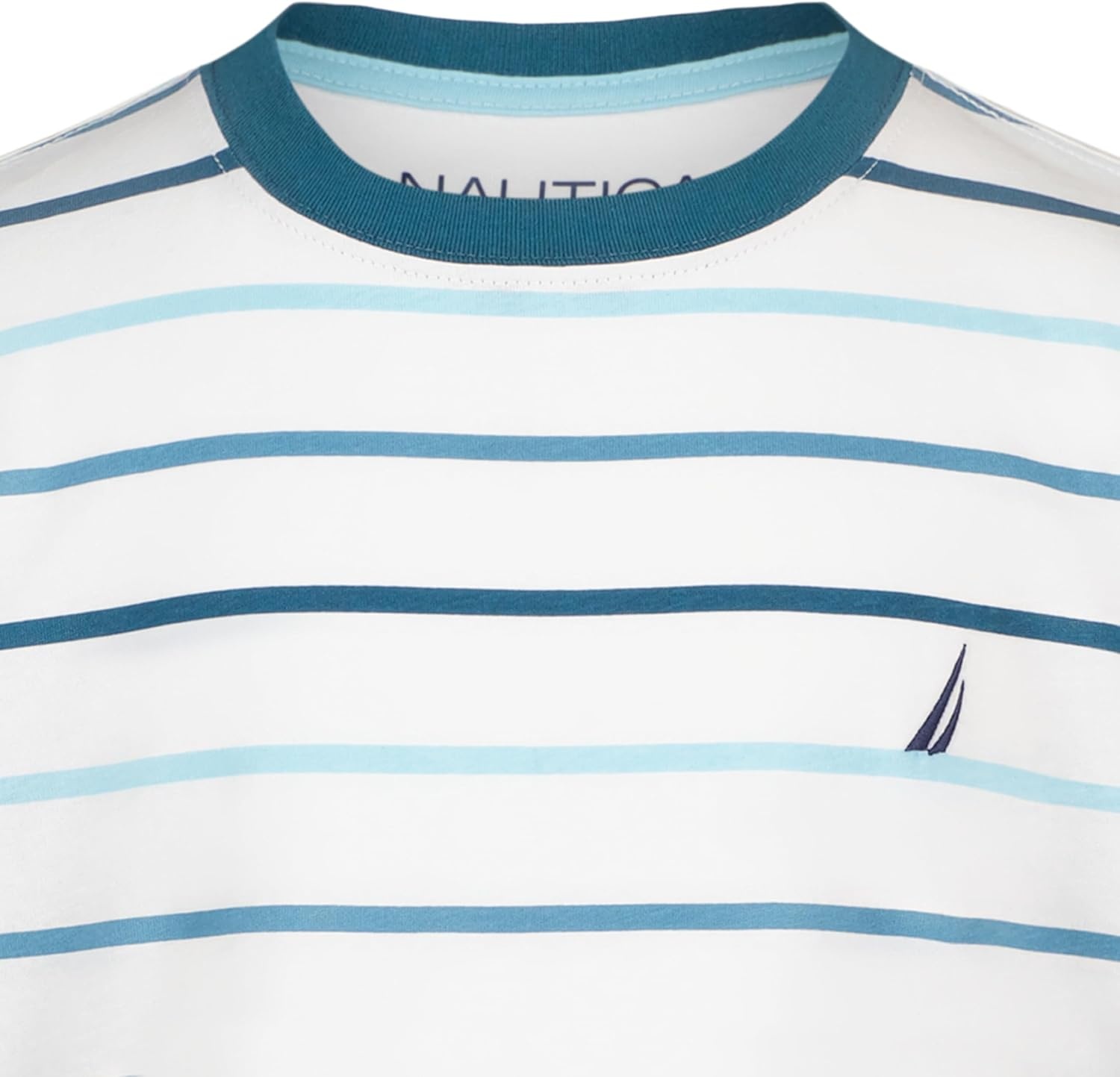 image:imageNautica Boys Short Sleeve Fashion Crew Neck TShirt Soft Comfortable Relaxed FitOpen Stripe Bright White