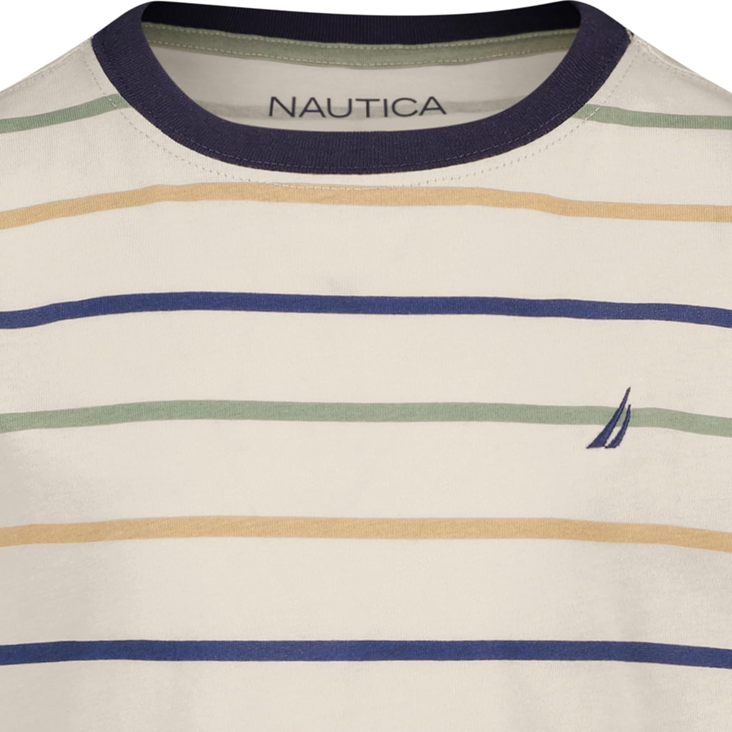 image:imageNautica Boys Short Sleeve Fashion Crew Neck TShirt Soft Comfortable Relaxed FitOpen Stripe Turtle Dove