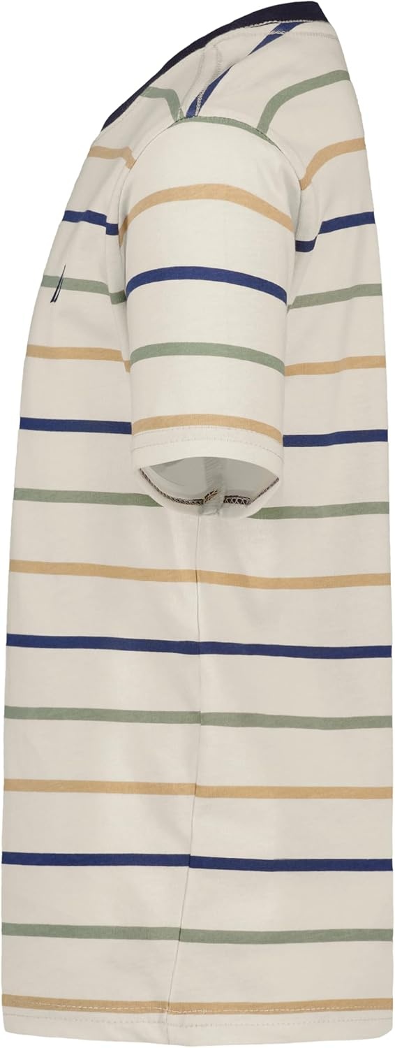 image:imageNautica Boys Short Sleeve Fashion Crew Neck TShirt Soft Comfortable Relaxed FitOpen Stripe Turtle Dove