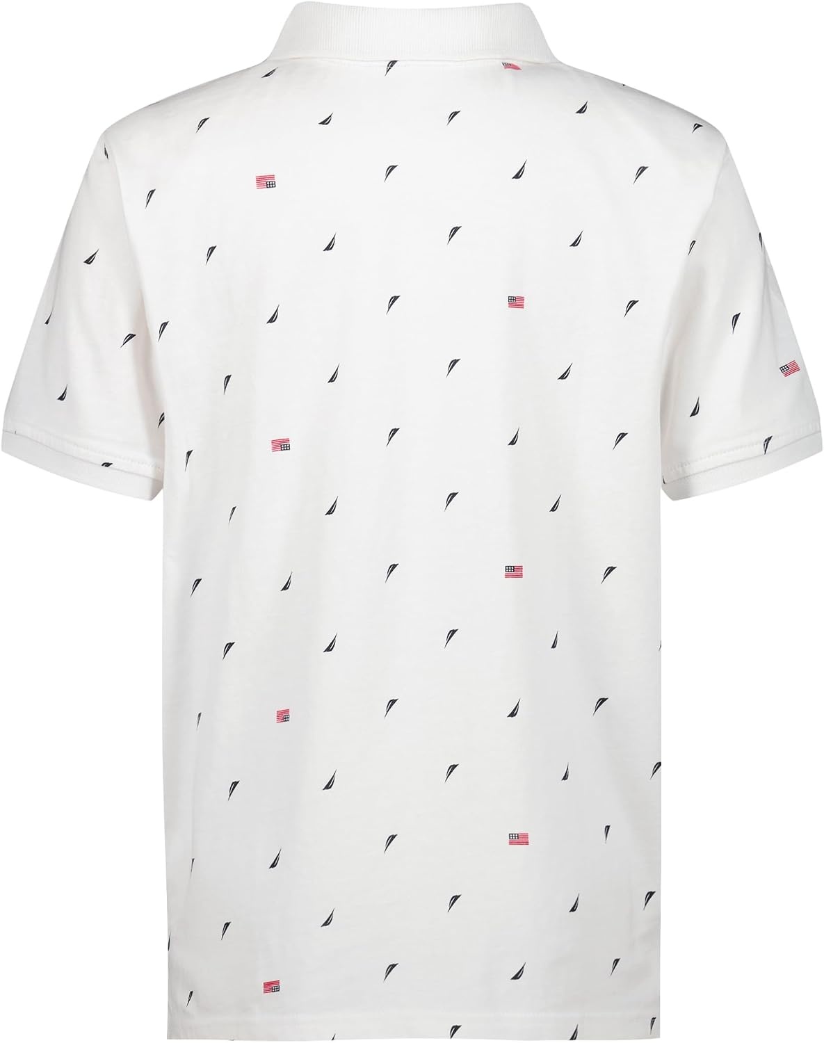 image:imageNautica Boys Short Sleeve Fashion Polo Button Closure Soft amp ComfortableAmericana Aop White