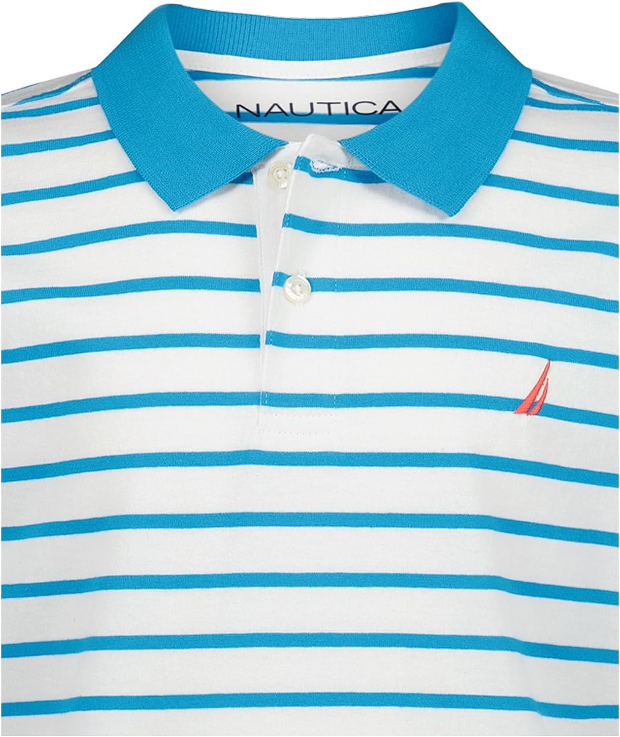 image:imageNautica Boys Short Sleeve Fashion Polo Button Closure Soft amp ComfortableCoast Stripe Hawiian Ocean
