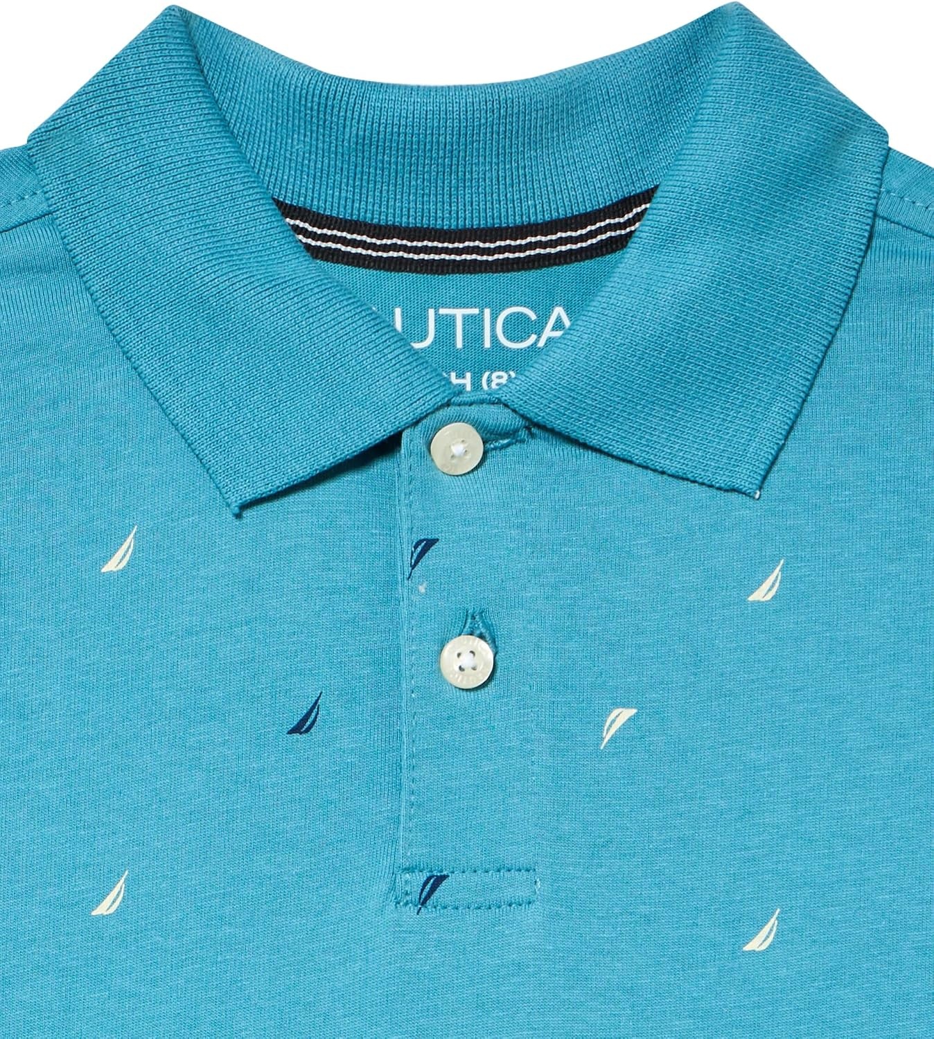 image:imageNautica Boys Short Sleeve Fashion Polo Button Closure Soft amp ComfortableJclass Aop Larkspur