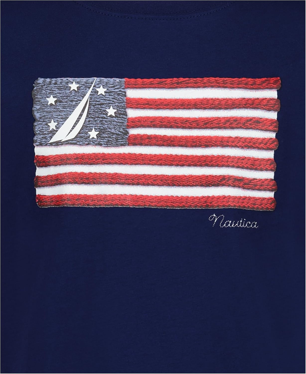 image:imageNautica Boys Short Sleeve JClass Logo Crew Neck TShirt Soft Comfortable Relaxed FitAmerican Flag Blueprint