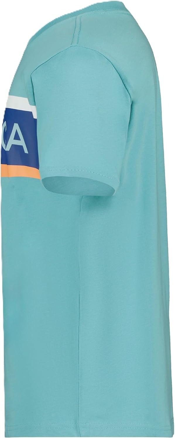 image:imageNautica Boys Short Sleeve JClass Logo Crew Neck TShirt Soft Comfortable Relaxed FitBarredstripe Beachball Blue