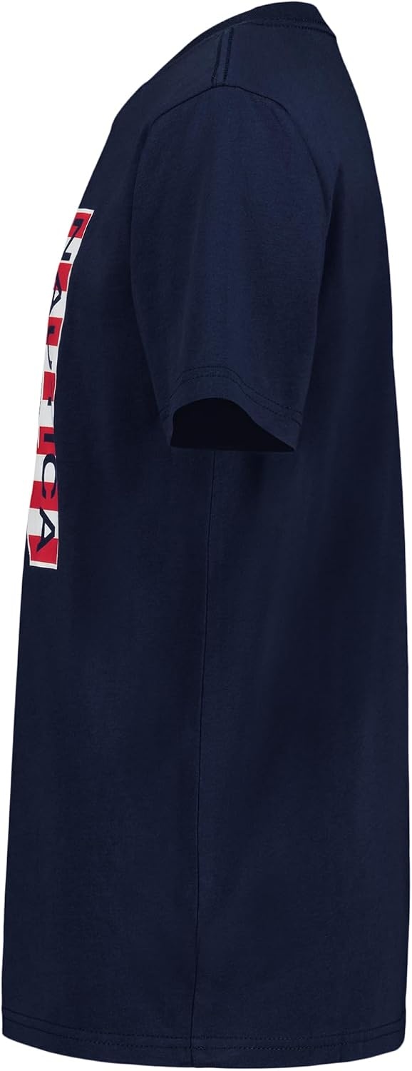 image:imageNautica Boys Short Sleeve JClass Logo Crew Neck TShirt Soft Comfortable Relaxed FitLarge N Flag Blueprint