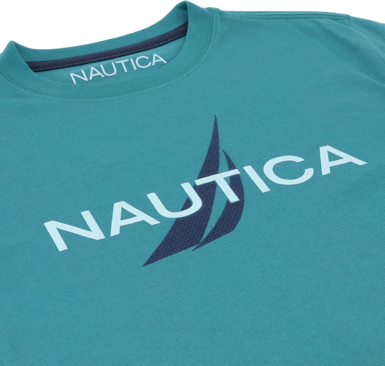 image:imageNautica Boys Short Sleeve JClass Logo Crew Neck TShirt Soft Comfortable Relaxed FitMesh Larkspur
