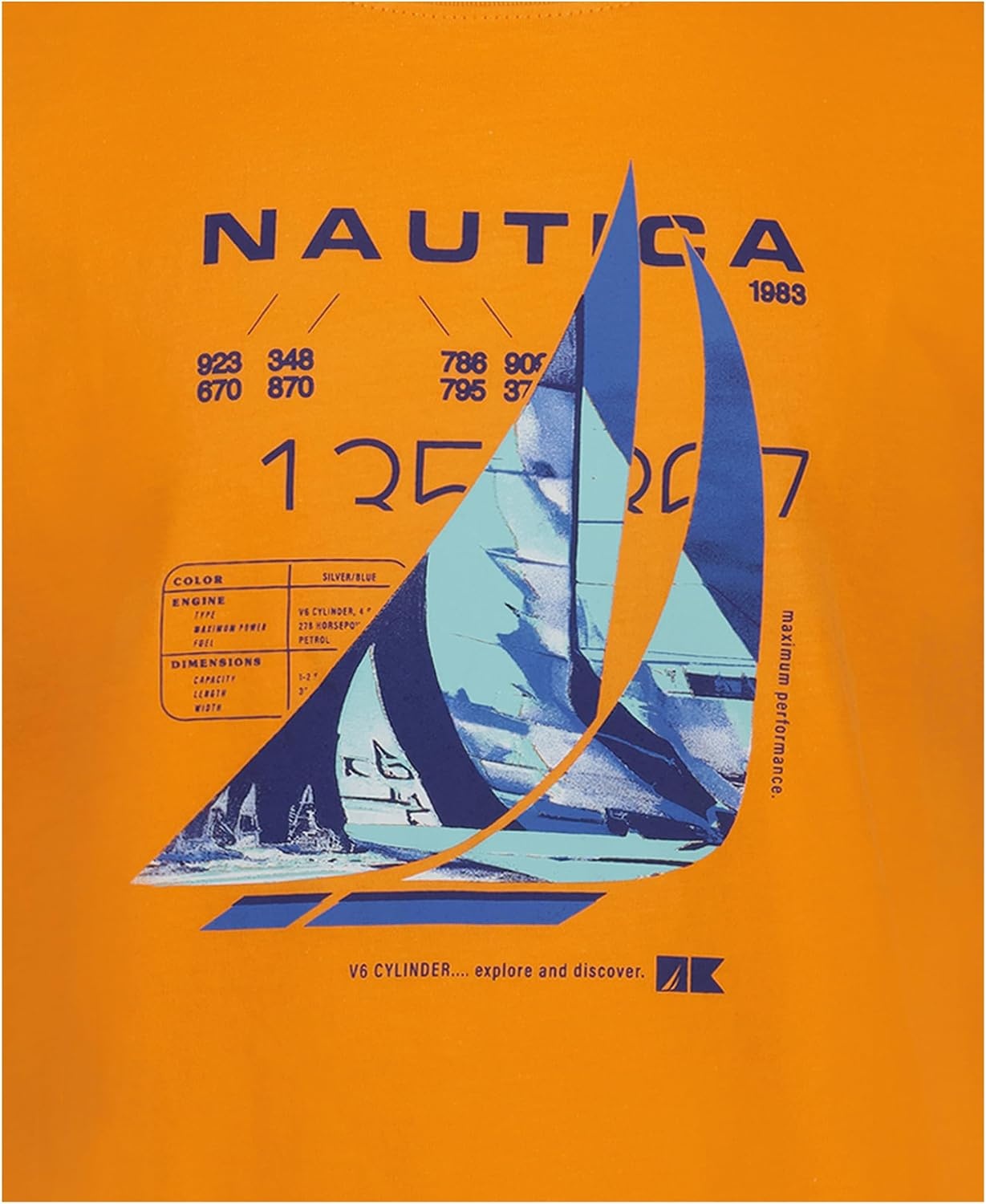 image:imageNautica Boys Short Sleeve JClass Logo Crew Neck TShirt Soft Comfortable Relaxed FitPainterly Jclass Tangerine