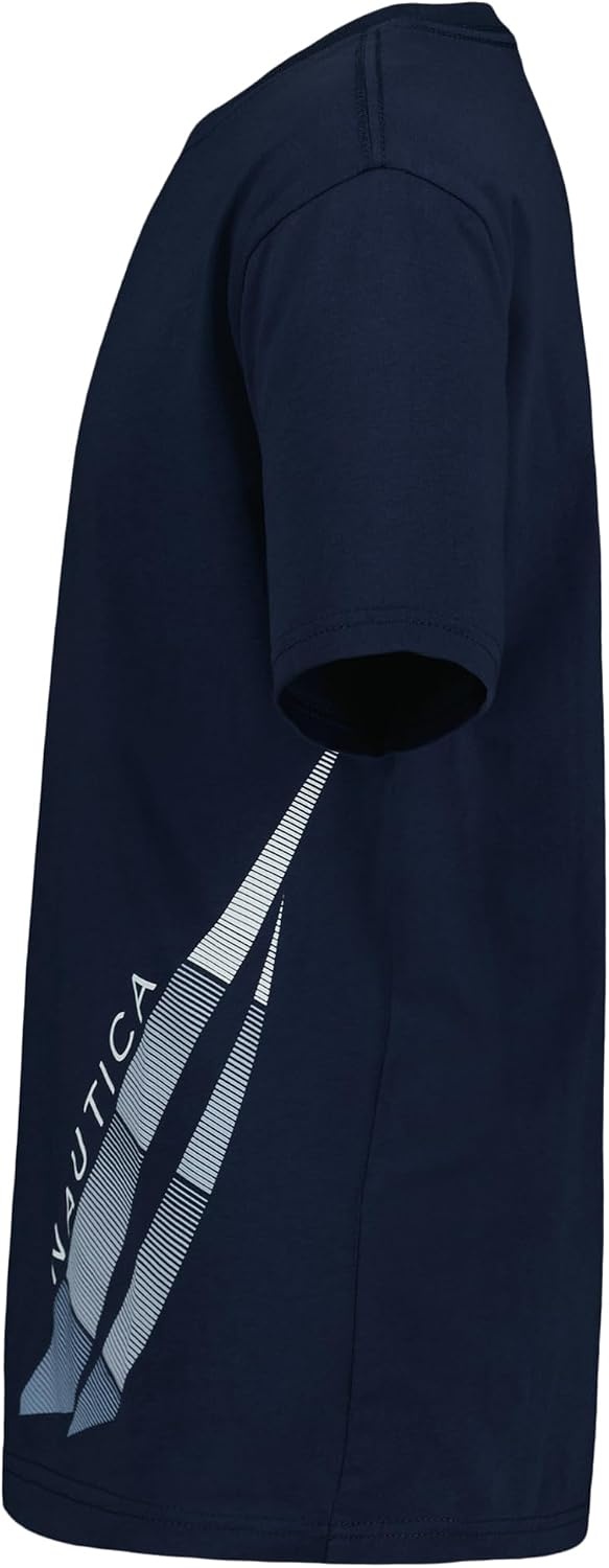 image:imageNautica Boys Short Sleeve JClass Logo Crew Neck TShirt Soft Comfortable Relaxed FitStriped Jclass Blueprint