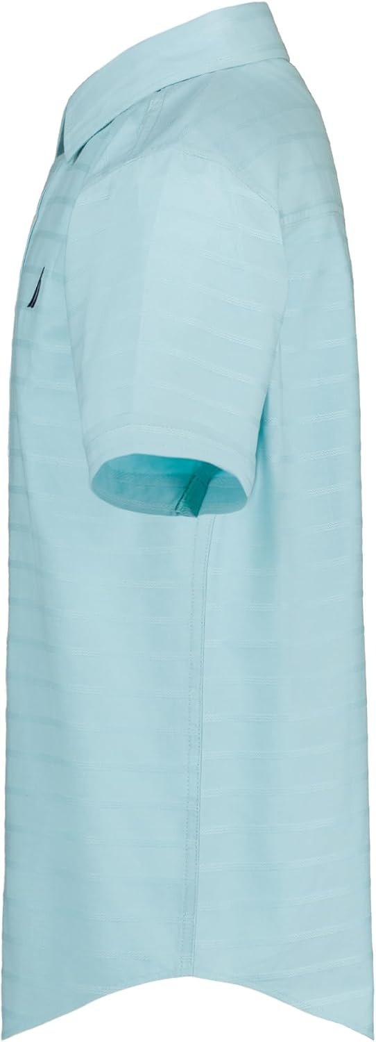 image:imageNautica Boys Short Sleeve Woven ButtonDown Shirt Light Weight amp BreathableDobby Antigua Surf