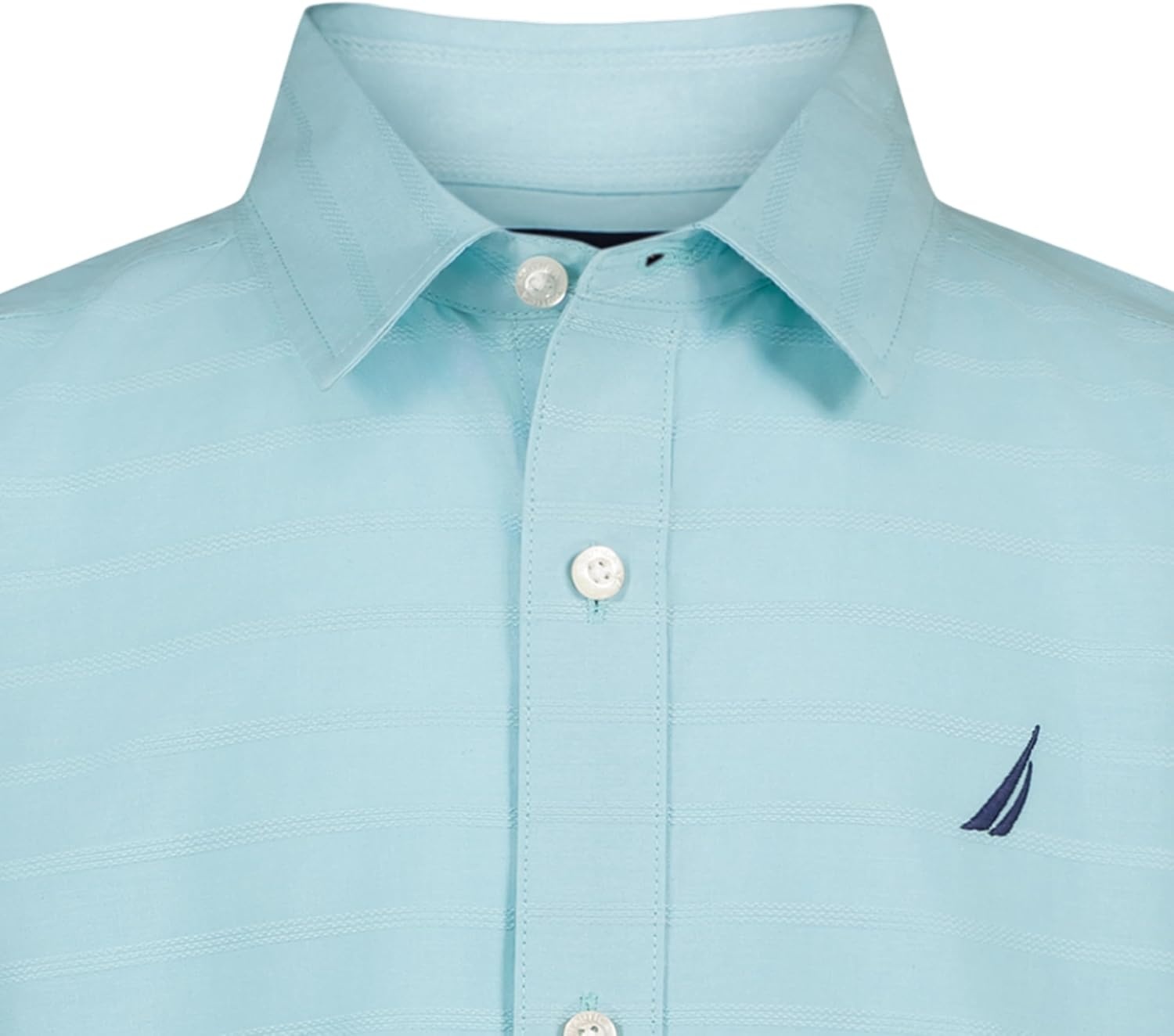 image:imageNautica Boys Short Sleeve Woven ButtonDown Shirt Light Weight amp BreathableDobby Antigua Surf