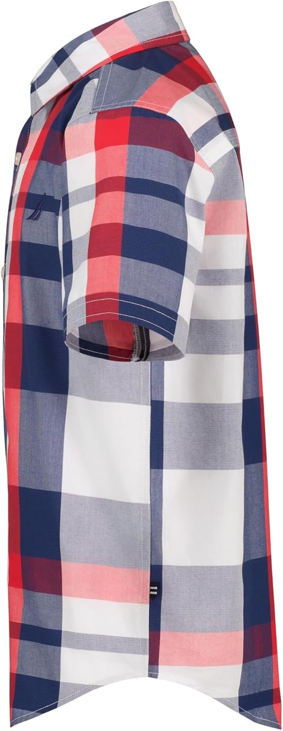 image:imageNautica Boys Short Sleeve Woven ButtonDown Shirt Light Weight amp BreathableLarge Plaid Ski Patrol