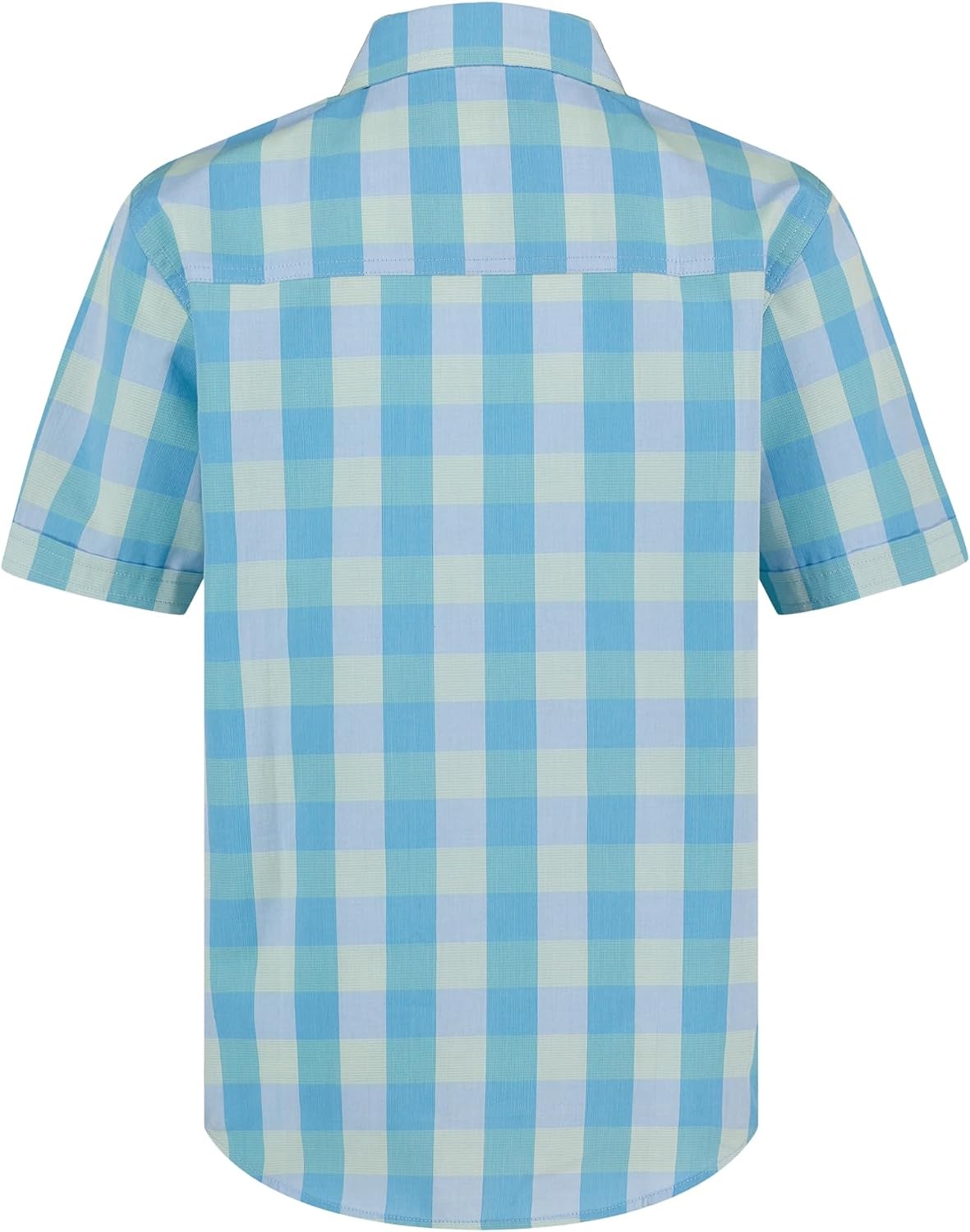 image:imageNautica Boys Short Sleeve Woven ButtonDown Shirt Light Weight amp BreathableSpring Check Azure