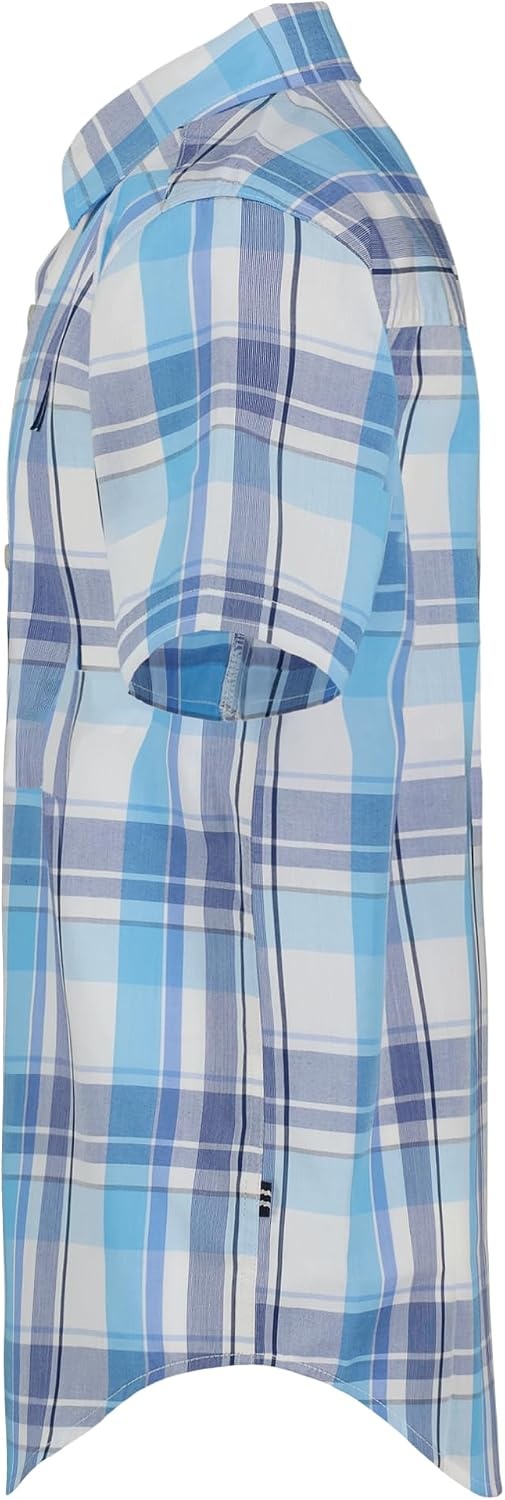 image:imageNautica Boys Short Sleeve Woven ButtonDown Shirt Light Weight amp BreathableSpring Plaid