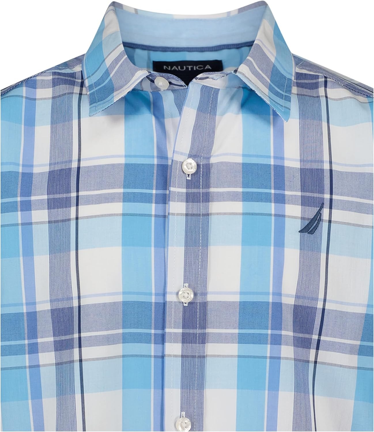 image:imageNautica Boys Short Sleeve Woven ButtonDown Shirt Light Weight amp BreathableSpring Plaid
