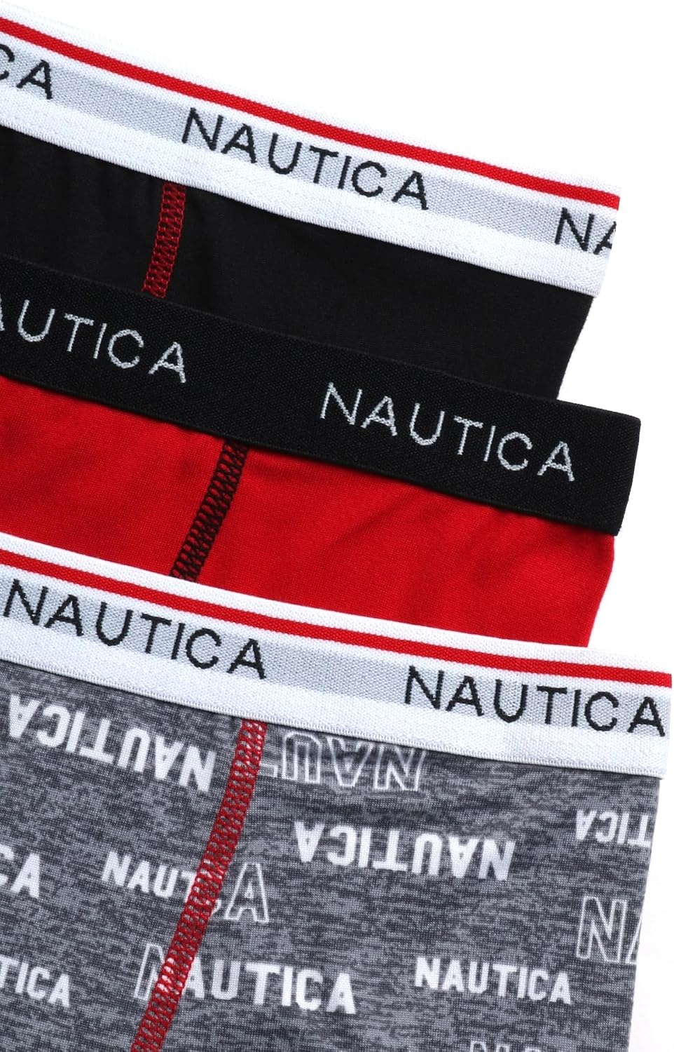 image:imageNautica Boys Stretch Performance Boxer Briefs 36 Pack Breathable Underwear for Boys 618Block LogoBarbados CherryBlack3pk